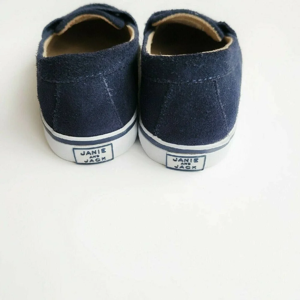 Janie & Jack 9 Leather Suede Driving Loafers Blue